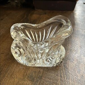 Crystal Sleigh Votive Candle Holder USA Centerpiece Winter Christmas Holiday‎